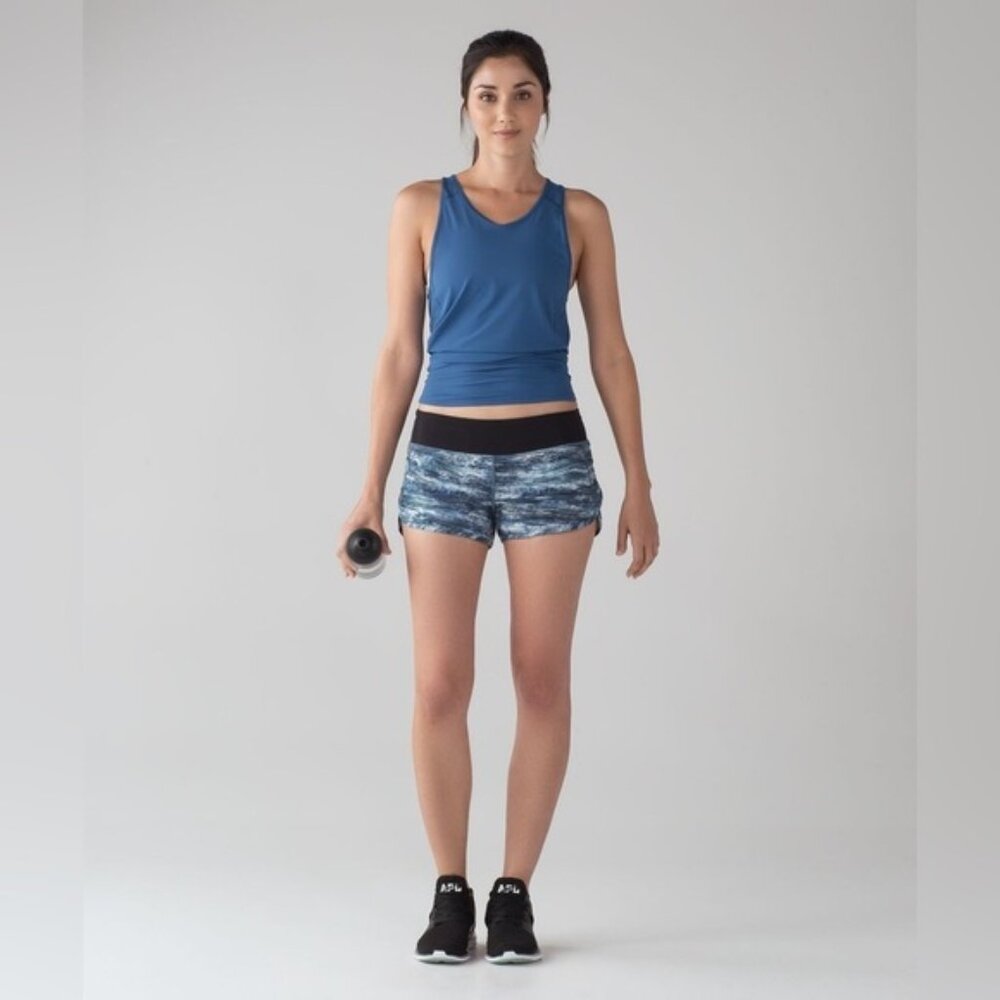 Lululemon Speed Short (4-way Stretch 2.5 ) Aerial Drift Multi Black Size 10 - Picture 15 of 15